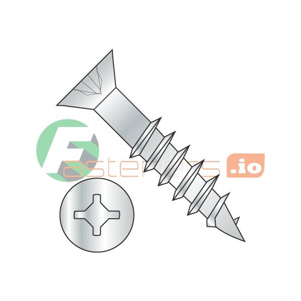 Newport Fasteners Wood Screw, #8, 1-3/4 in, Zinc Plated Steel Flat Head Phillips Drive, 4500 PK 665325 - main